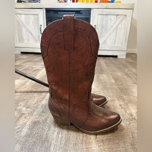True Craft Cowboy Boots Bronze Western Cowgirl Womens 6.5 M Tammi True Craft